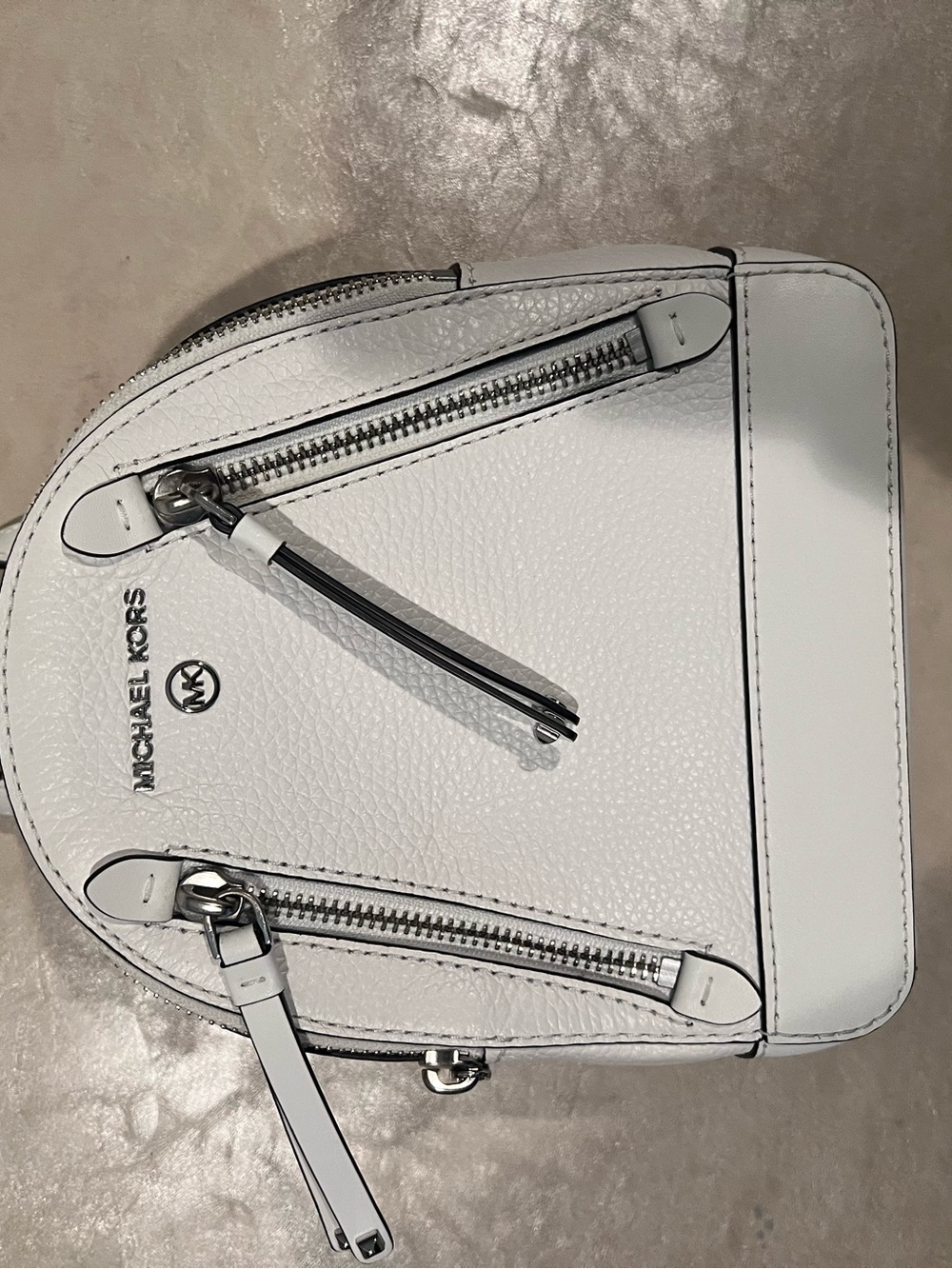Michael Kors Mini Backpack White Leather